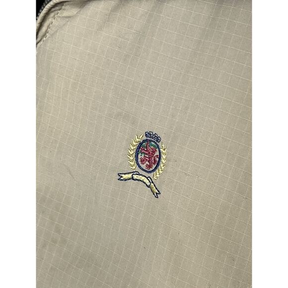 VTG 90s Tommy Hilfiger Reversible Bomber Jacket Tan Green L/XL Puffer Coat Y2K - Picture 7 of 16